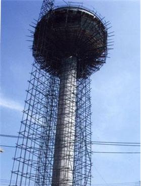 羅定水泥水塔人工拆除腳手架搭設步驟