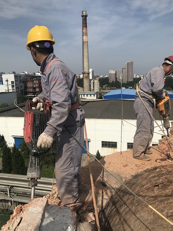 長春煙囪人工拆除施工安全環(huán)的作用