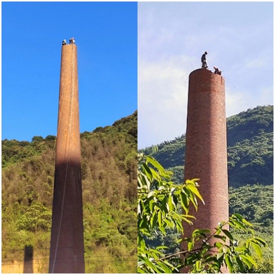 鶴崗煙囪拆除-磚瓦廠人工拆除磚煙囪